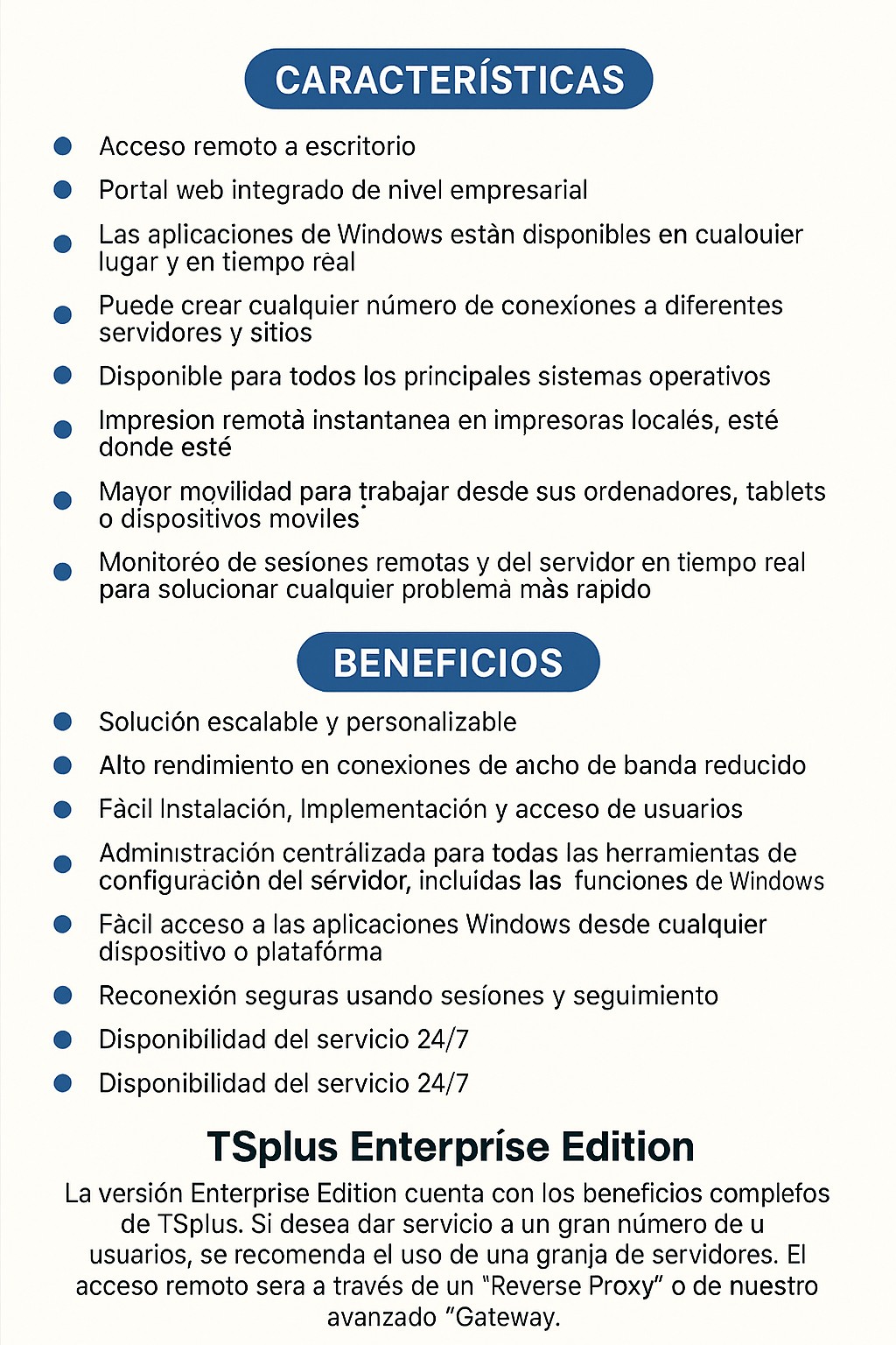 TSplus Información